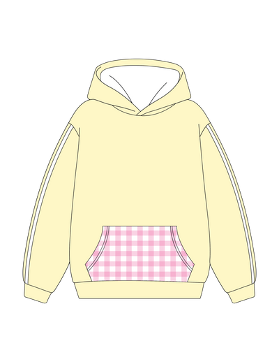 1011. LINED PATTERNED HOODIE