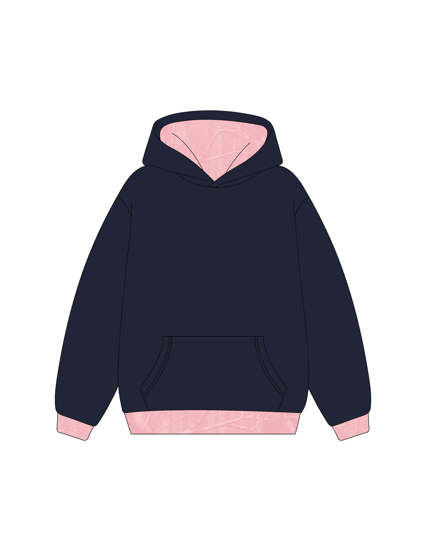 1011. LINED PATTERNED HOODIE