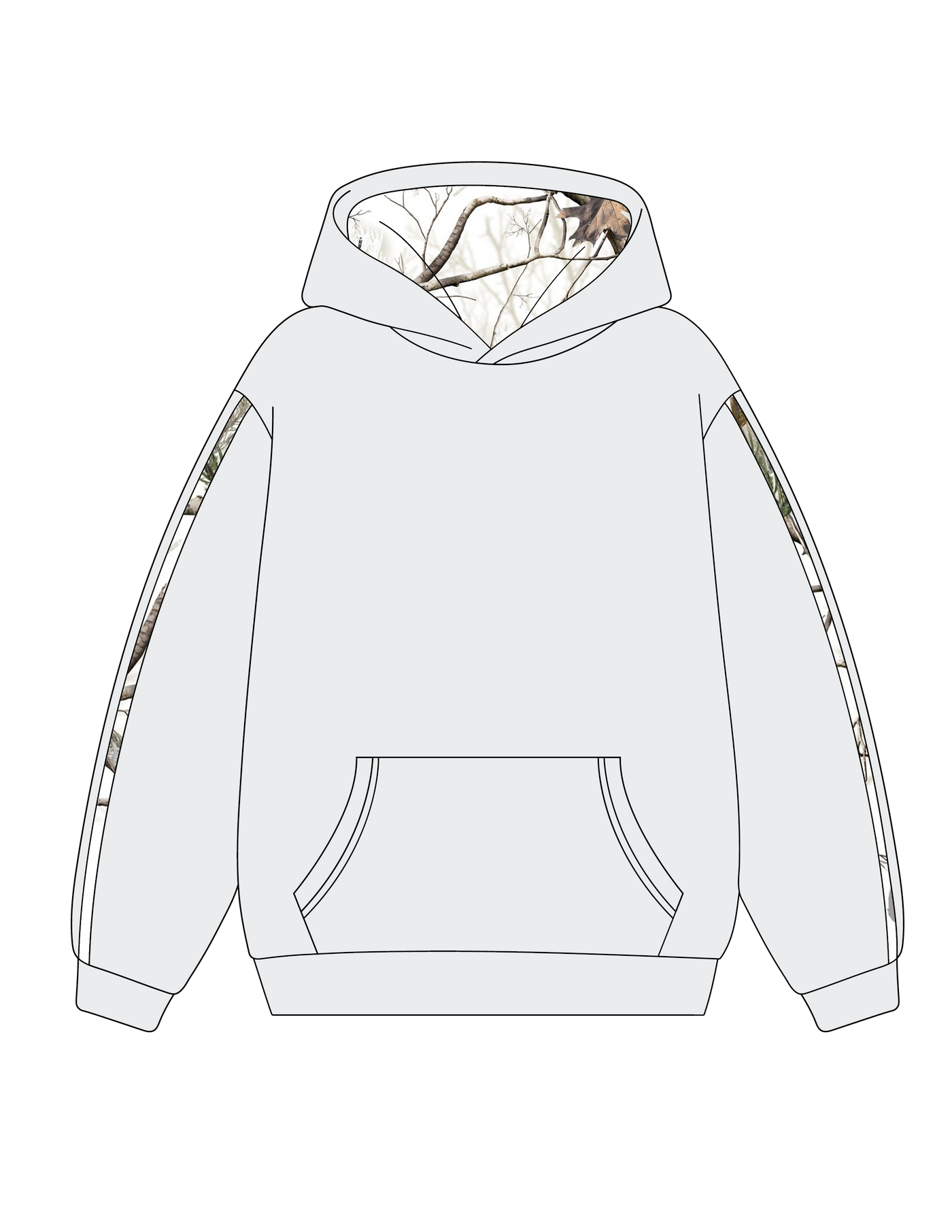 1011. LINED PATTERNED HOODIE