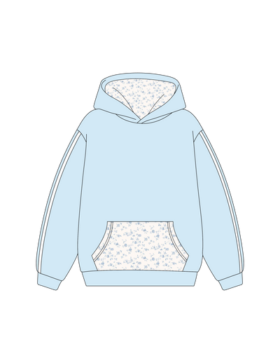 1011. LINED PATTERNED HOODIE