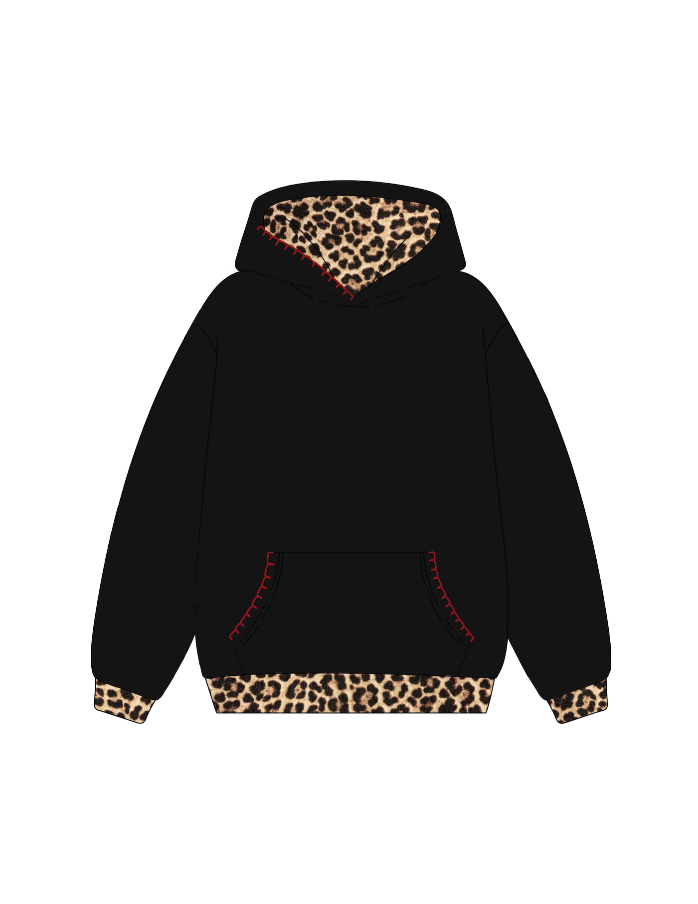 1011. LINED PATTERNED HOODIE