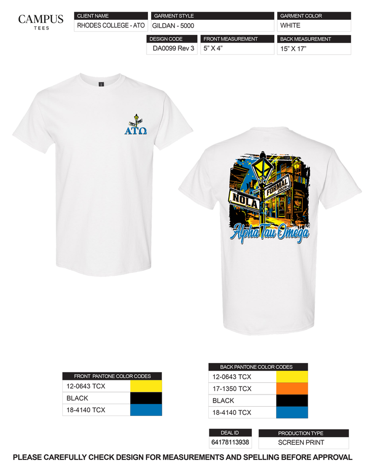 Rhodes College ATO Custom Merch